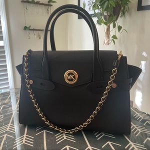 Michael Kors Carmen Large Saffiano Leather Belted Satchel